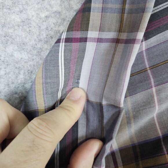 American Hero Brown & Gray Plaid Pearl Snap Size Large Long Sleeve Western Shirt - Picture 5 of 16